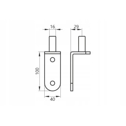 Strap hinge hook for wood 800mm fi 16 gamar