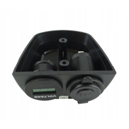 Digital voltmeter with double USB socket in a frame