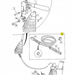 Handbrake cable cva jcb backhoe loader