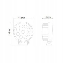 Work lamp 9 LED round 9 32v 2200lm halogen