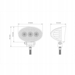 Work lamp 3LED oval flood 7 1w 10 30v 630lm
