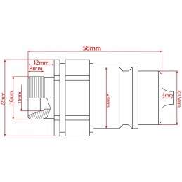 Euro quick connector set, M16 socket, M16 plug