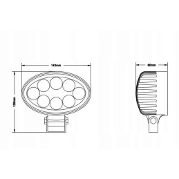 Work lamp 8 LED 24W 9 32V 1800lm halogen 4x4