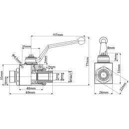 2-way manual ball hydraulic valve m14 10l