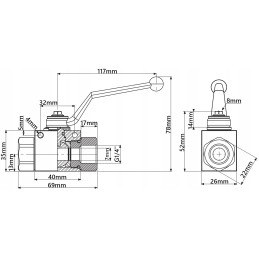 Hydraulic manual ball valve, 2-way, 1 4 25l