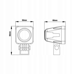 Square halogen work lamp 1LED 9 32V 800lm