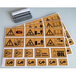 Warning stickers, horizontal pictograms, sheet 1