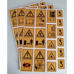 Warning stickers, vertical pictograms, sheet 1