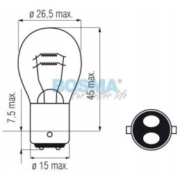 Bulb 12v 21 5w p21 5w bay15d bosma