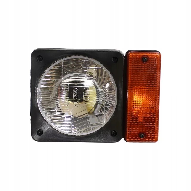 Front lamp with indicator for backhoe loader