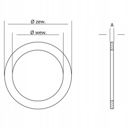 Sealing ring for flat thread M12, toothless