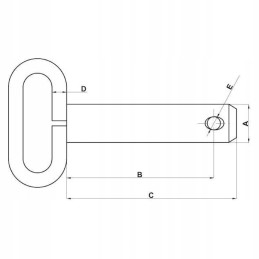 Straight pin pin with handle 30mm dl 183mm