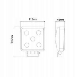 Work lamp 5 LED 14W 9 32V 950lm halogen 4x4