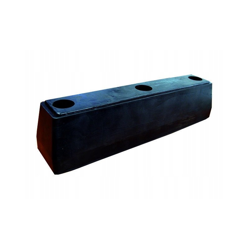 Rubber bumper 30x6 5x7 cm large, 3 holes