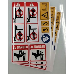 Warning stickers, pictograms, forklifts, udt