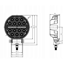 Round work lamp flood 14xled strip 12 24v
