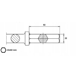 Chisel point point hex point 22x82 l min 430mm