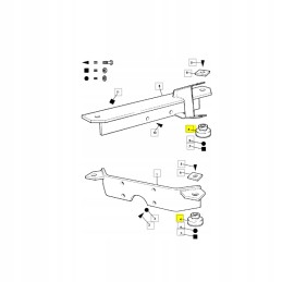 Cushion for the engine and gearbox JCB 3CX 4CX