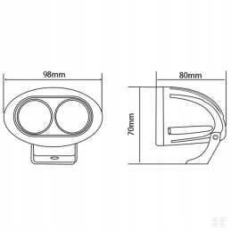 LED work lamp oval 20w 1800 lm 10 30v