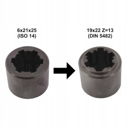 Adapter sleeve PTO uni pump to DIN 13 teeth