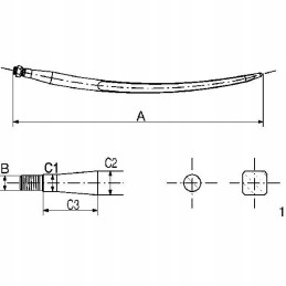 519360020 loader bent 35 5x585mm m20x1 5