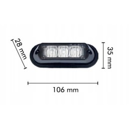 Strobe lamp 3LED 9w 12 24v r65 r10 alr