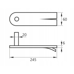 Hook for a strap hinge for a wall 1200mm diameter 20 gamar