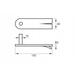 Hook for belt hinge for wall 800mm diameter 16 gamar