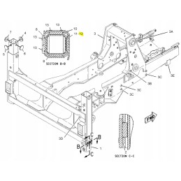 Support slide for cat backhoe loader 16mm