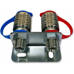 Mounting board for two Euro socket quick connectors