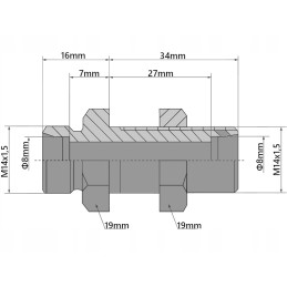 Bulkhead connector nipple m14x1 5 8l for pipe hose