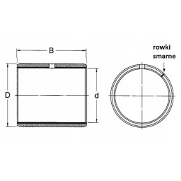 Sleeve bush, bronze plain bearing 24x27x30