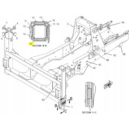 Rectangular support slide 13mm polyamide cat 428 432