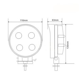 LED work lamp 20w cree 2800lm halogen light