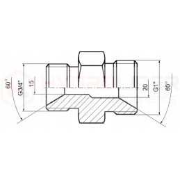 Hydraulic connector inch reduction bb 1 3 4