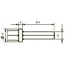 Chisel, flat tip, hex cutter, 19x82 l, min. 330 mm