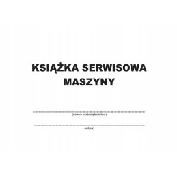 Machine service book, machine operation book