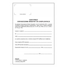 Machine service book, machine operation book