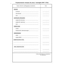 Machine service book, machine operation book