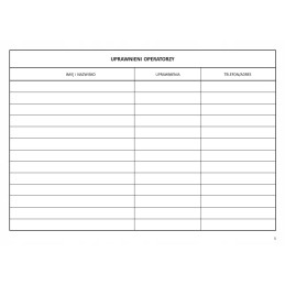 Machine service book, machine operation book