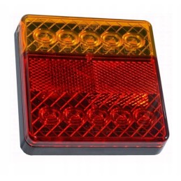 LED rear lamp, flat, 4 functions, 10 LEDs