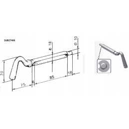 Pin locking the tipping pin for balls diameter 60