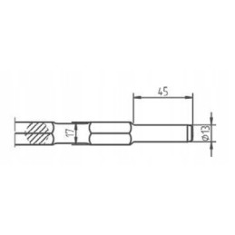 Chisel tip point hex 17 fi 13 x 45 l450 mm