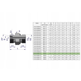 Hydraulic connection bb m30x2 x 3 4 Warynski
