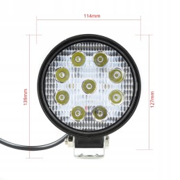 LED work halogen lamp 27w, round, 30 degrees