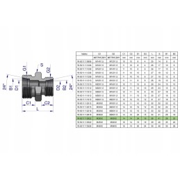 Hydraulic connector BB M36x2 M30x2 Warynski