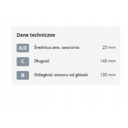 Pin with handle 25x130 mm kramp z525130kr