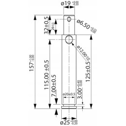Upper link pin 25x157mm z325145kr