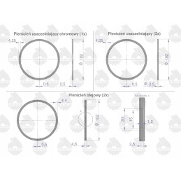 Set of engine piston rings for 1 K11 piston