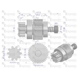 New Holland MF type starter coupling assembly